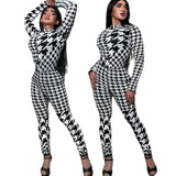 Z check houndstooth bodysuit.