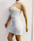 Chilly white knee length dress