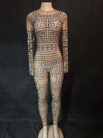 Aztec bodysuit Nude