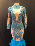 Aqua wine dress Blue