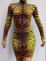 Sim ba dress gold, orange and black