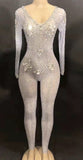 Glitz bodysuit silver