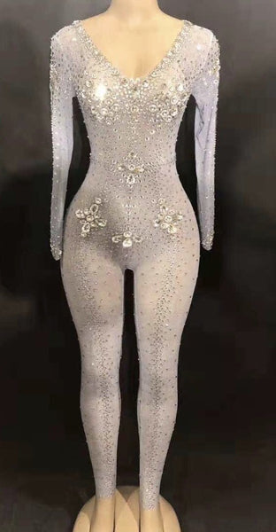 Glitz bodysuit silver