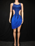 Blue carmilla knee length dress