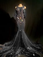 Black on black Queen dress prom / wedding