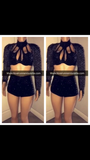 All crystals fringe set black