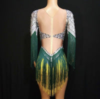 Emerald poison fringe leotard