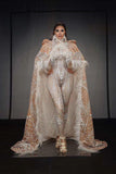 CERAMIC QUEEN BODYSUIT with detachable cape brown