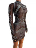 Bali knee length dress brown