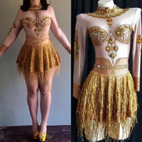 Gold amazon dress leotard