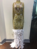 Gold angels crystals dress prom/wedding