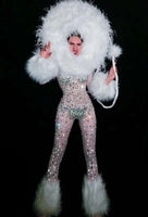 Wild king bodysuit party & events costume white