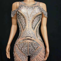 Diamond bocks mesh bodysuit