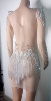 Miami dress silver and AB (darker nude skin tone)