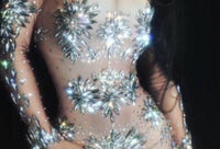 Crystal ornament bodysuit