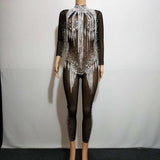 Diamond fringes bodysuit