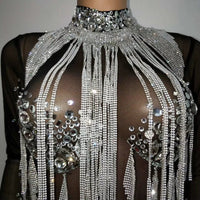 Diamond fringes bodysuit