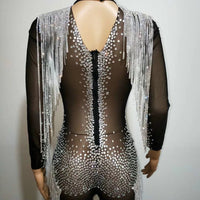 Diamond fringes bodysuit