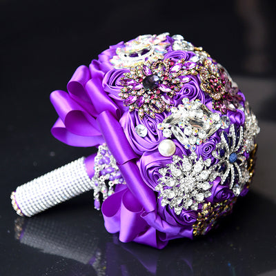 Crystal flower bouquet purple